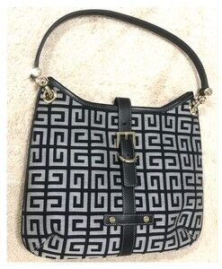 Authentic Givenchy Black & Grey Monogram Canvas and Leather Bag Mint Condition